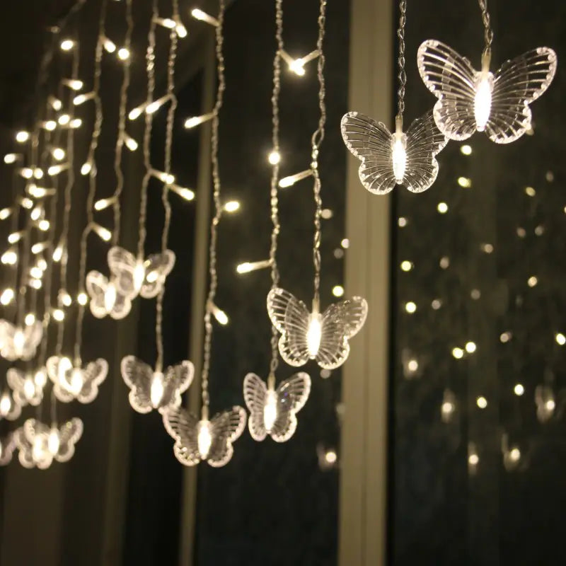 Butterfly Curtain Lights, LED Starry String Decor