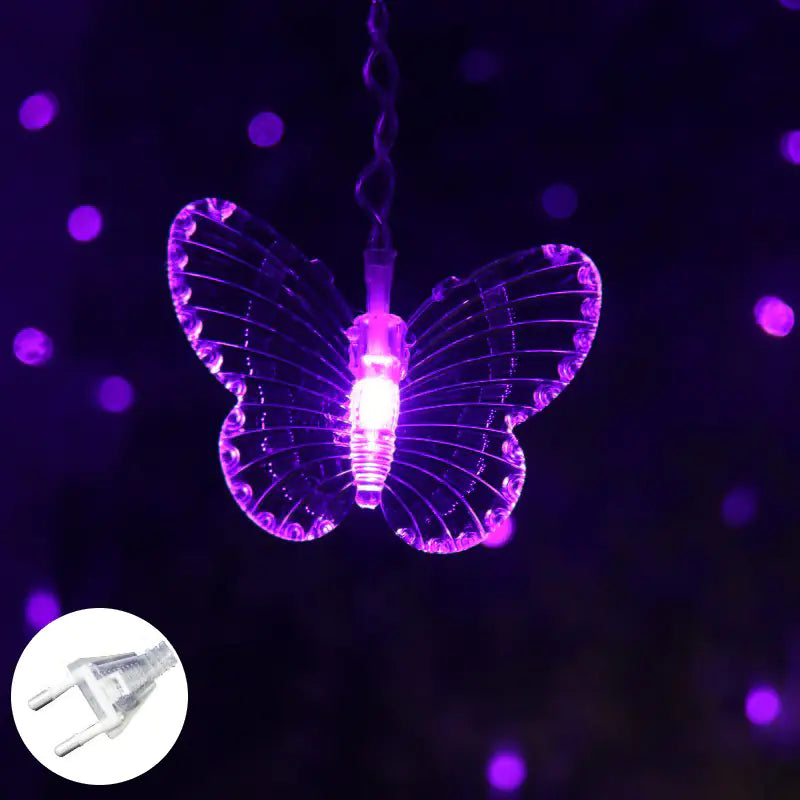 Butterfly Curtain Lights, LED Starry String Decor